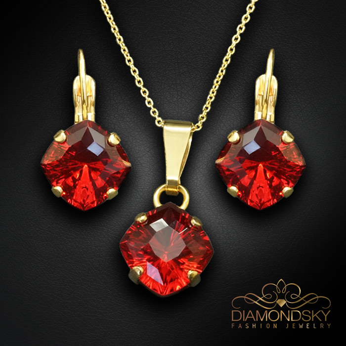 Komplekts sievietēm „Mistika (Scarlet)“ ar Swarovski® kristāliem