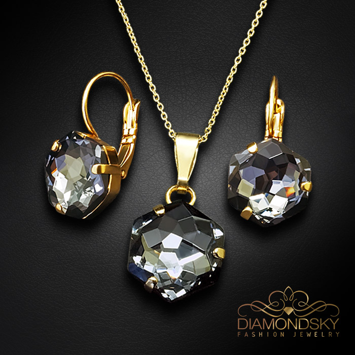 Komplekts „Fantāzija (Silver Night)“ ar Swarovski™ kristāliem