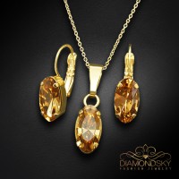 Komplekts sievietēm „Enigma (Light Colorado Topaz)“ ar Swarovski® kristāliem