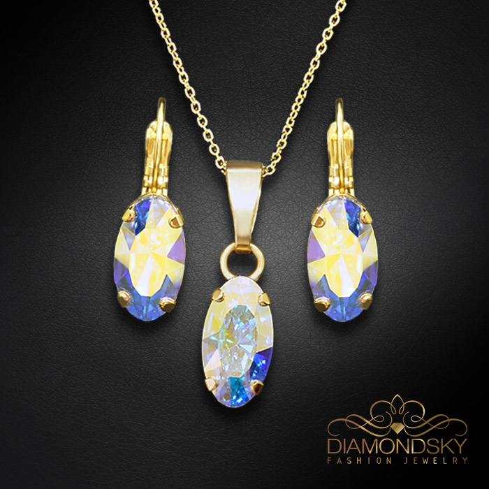 Komplekts sievietēm „Enigma (Aurora Borealis)“ ar Swarovski® kristāliem