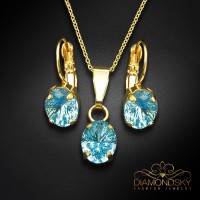 Jewelry Set “Mystic II” (Aquamarine) embellished with Crystals by Swarovski®