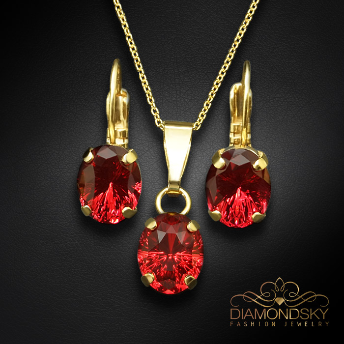 Komplekts „Mistika II (Scarlet)“ ar Swarovski™ kristāliem