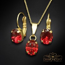 Komplekts „Mistika II (Scarlet)“ ar Swarovski™ kristāliem