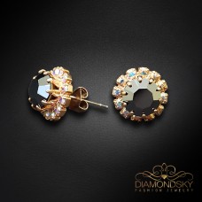 Auskari „Krāšņums (Jet Hematite)“ ar Preciosa™ kristāliem