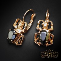 Earrings “Skarabeus (Jet)” with Crystals by Preciosa™