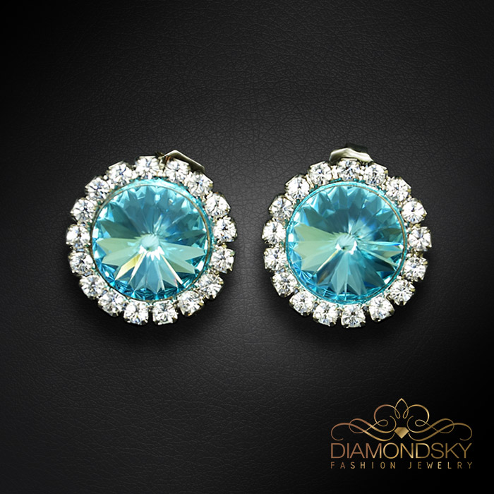 Auskari „Clarice X (Aqua Bohemica)“ ar Preciosa® kristāliem