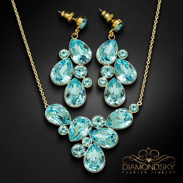 Komplekts sievietēm „Fillory Burvība (Aqua Bohemica)“ ar Preciosa® kristāliem
