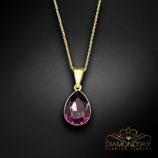 Sudraba kulons „Crystal Drop (Amethyst)“ ar Preciosa® kristāliem