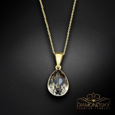 Sudraba kulons „Crystal Drop (Black Diamond)“ ar Preciosa® kristāliem