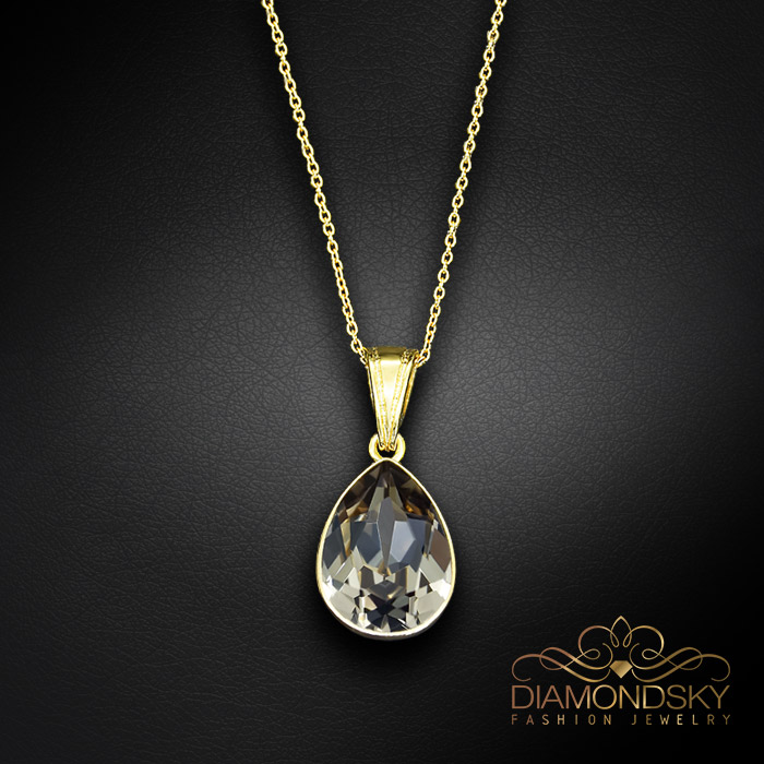 Sudraba komplekts „Kristāla Lāse (Black Diamond)“ ar Preciosa™ kristāliem