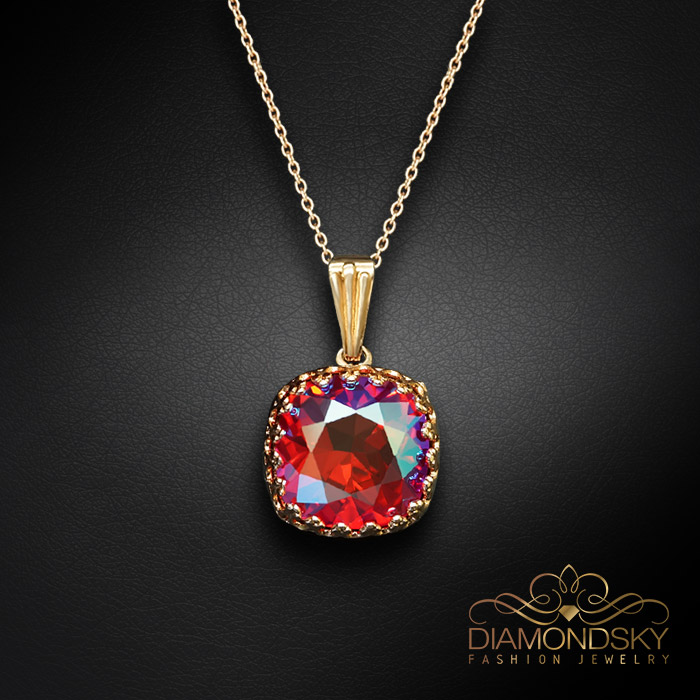 Komplekts sievietēm „Vintage V (Light Siam Shimmer)“ ar Swarovski® kristāliem