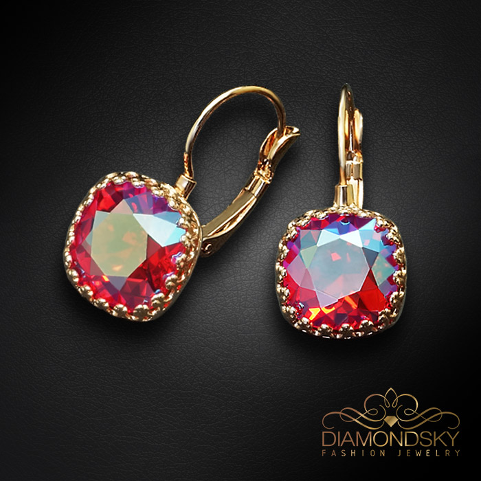 Komplekts sievietēm „Vintage V (Light Siam Shimmer)“ ar Swarovski® kristāliem