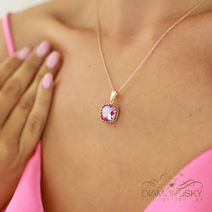 Komplekts sievietēm „Vintage V (Light Siam Shimmer)“ ar Swarovski® kristāliem