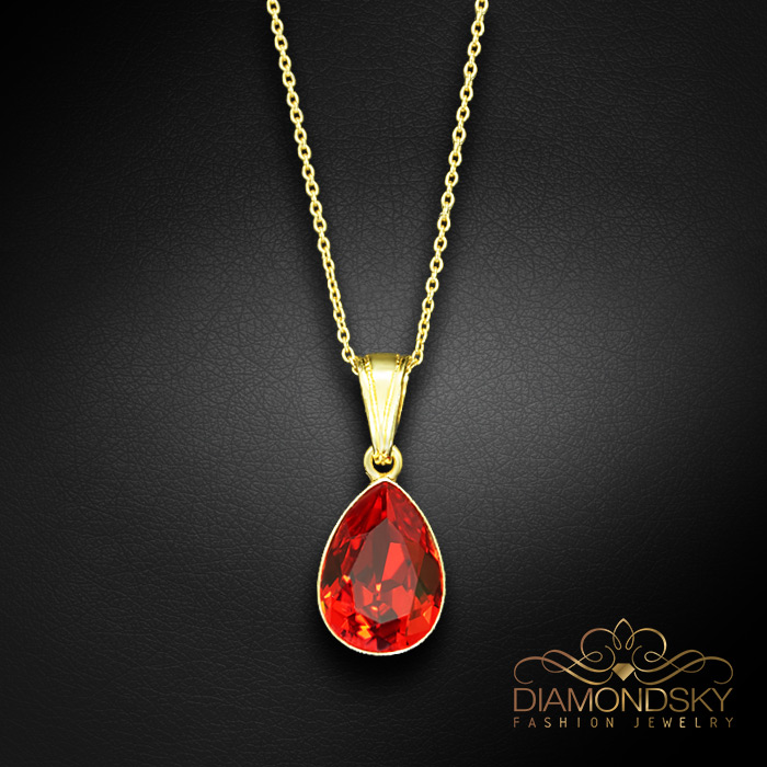 Sudraba komplekts „Kristāla Lāse (Light Siam)“ ar Preciosa™ kristāliem