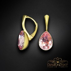 Sudraba auskari „Kristāla Lāse (Light Rose)“ ar Preciosa™ kristāliem