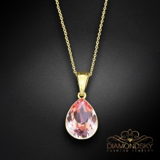 Sudraba kulons „Crystal Drop (Light Rose)“ ar Preciosa® kristāliem