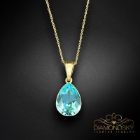 Sudraba kulons „Crystal Drop (Aqua Bohemica)“ ar Preciosa® kristāliem