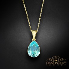 Sudraba kulons „Crystal Drop (Aqua Bohemica)“ ar Preciosa® kristāliem