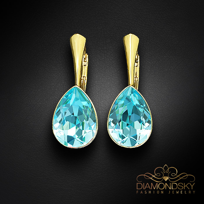 Sudraba komplekts „Kristāla Lāse (Aqua Bohemica)“ ar Preciosa™ kristāliem