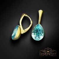 Sudraba auskari „Kristāla Lāse (Aqua Bohemica)“ ar Preciosa™ kristāliem