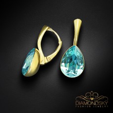 Sudraba auskari „Kristāla Lāse (Aqua Bohemica)“ ar Preciosa™ kristāliem