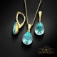 Sudraba komplekts „Kristāla Lāse (Aqua Bohemica)“ ar Preciosa™ kristāliem