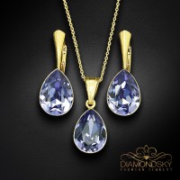 Sudraba komplekts „Kristāla Lāse (Tanzanite)“ ar Preciosa™ kristāliem