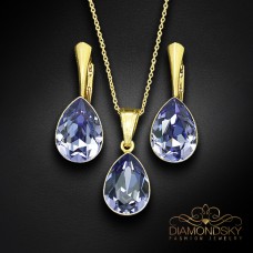 Sudraba komplekts „Kristāla Lāse (Tanzanite)“ ar Preciosa™ kristāliem