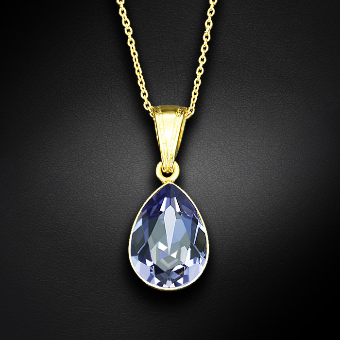 Sudraba komplekts „Kristāla Lāse (Tanzanite)“ ar Preciosa™ kristāliem