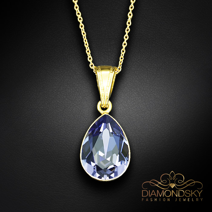 Sudraba kulons „Kristāla Lāse (Tanzanite)“ ar Preciosa™ kristāliem