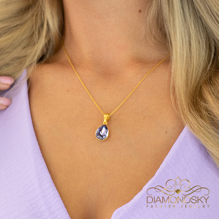 Sudraba kulons „Kristāla Lāse (Tanzanite)“ ar Preciosa™ kristāliem