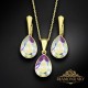 Sudraba komplekts „Kristāla Lāse (Aurora Borealis)“ ar Preciosa™ kristāliem