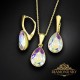 Sudraba komplekts „Kristāla Lāse (Aurora Borealis)“ ar Preciosa™ kristāliem