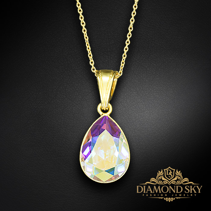 Sudraba kulons „Kristāla Lāse (Aurora Borealis)“ ar Preciosa™ kristāliem