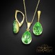 Sudraba komplekts „Kristāla Lāse (Peridot)“ ar Preciosa™ kristāliem