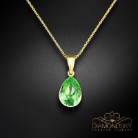 925 Sterling Silver pendant “Crystal Drop (Peridot)” with Crystals by Preciosa™
