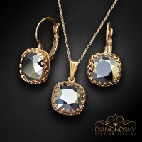 Komplekts sievietēm „Vintage V (Light Chrome)“ ar Swarovski® kristāliem