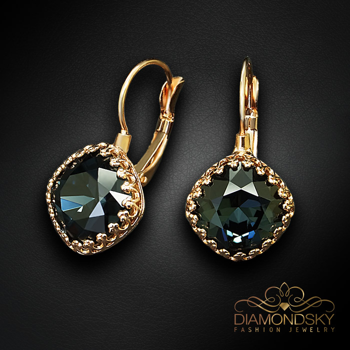 Komplekts sievietēm „Vintage IV (Graphite)“ ar Swarovski® kristāliem