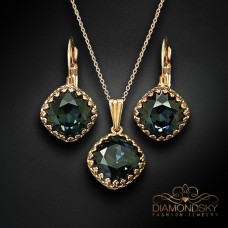Komplekts sievietēm „Vintage IV (Graphite)“ ar Swarovski® kristāliem