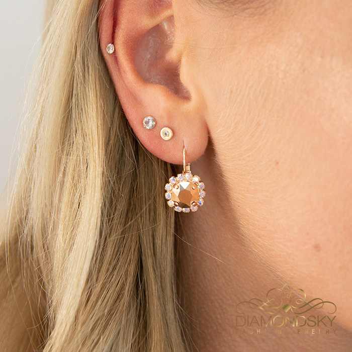 Auskari „Krāšņums II (Rose Gold)“ ar Swarovski® kristāliem