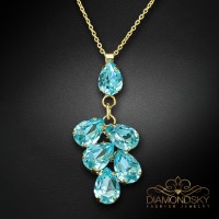 Кулон «Эмбер II (Aqua Bohemica)» с кристаллами Preciosa®