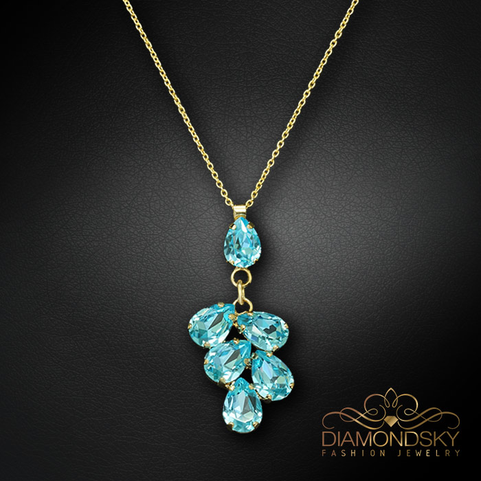 Kulons „Amber II (Aqua Bohemica)“ ar Preciosa® kristāliem