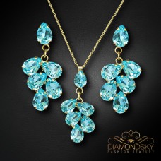 Komplekts sievietēm „Amber II (Aqua Bohemica)“ ar Preciosa® kristāliem