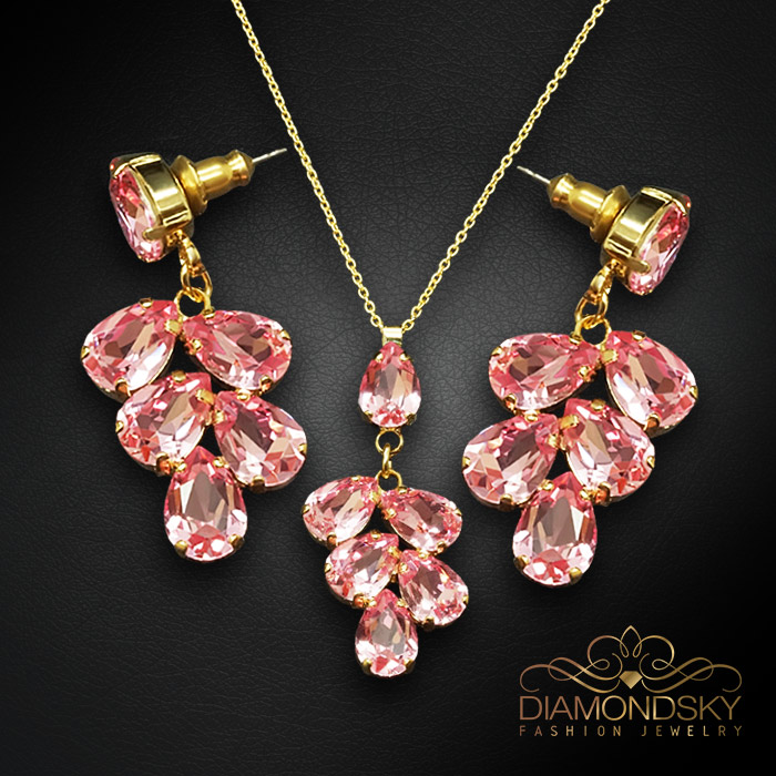 Komplekts sievietēm „Amber II (Light Rose)“ ar Preciosa® kristāliem