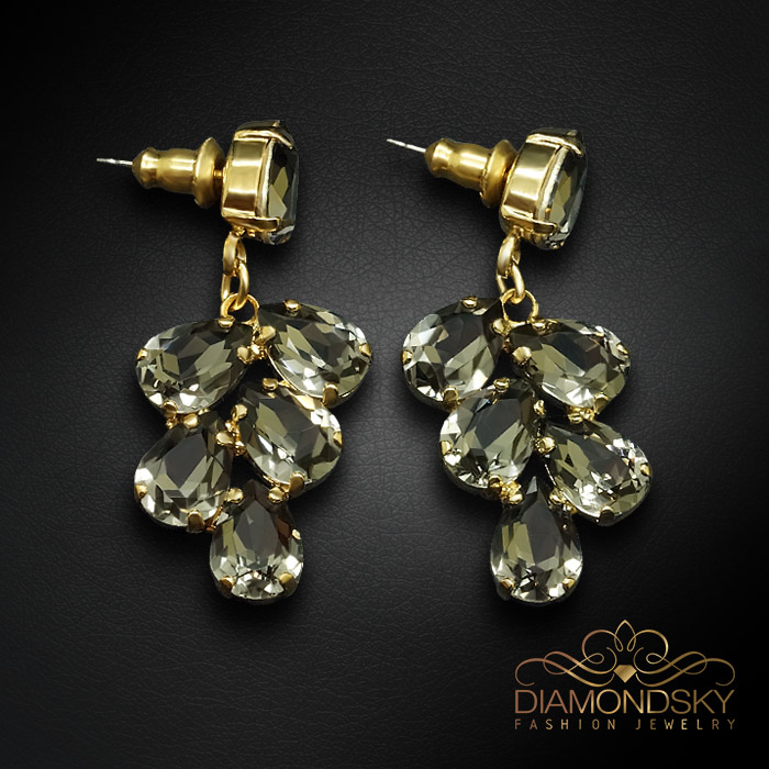 Auskari „Amber II (Black Diamond)“ ar Preciosa® kristāliem