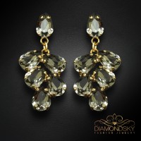 Earrings “Amber II (Black Diamond)” created with Crystals by Preciosa®