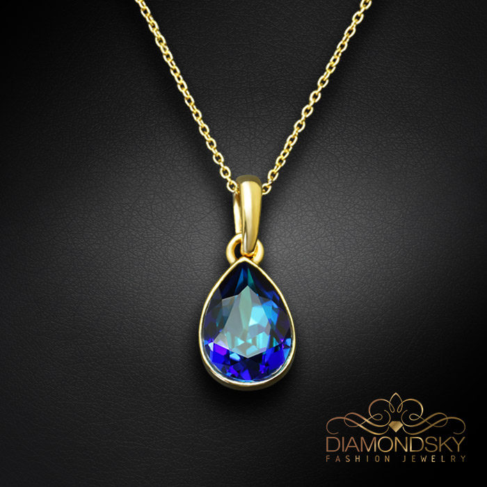 Kulons „Kristāla Lāse (Bermuda Blue)“ ar Swarovski™ kristāliem