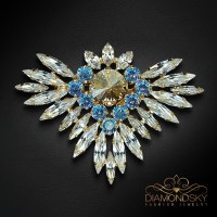 Broša „Varavīksnes Zieds“ ar Swarovski™ kristāliem