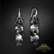 Sudraba auskari „Flamenco (Silver Night / Jet)“ ar Swarovski® kristāliem