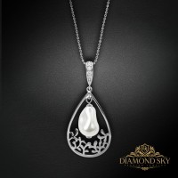 Sudraba kulons „Baroque Drop“ ar Swarovski® pērlēm